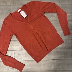 NWT-Rust Button-Up Cardigan, Size: Medium